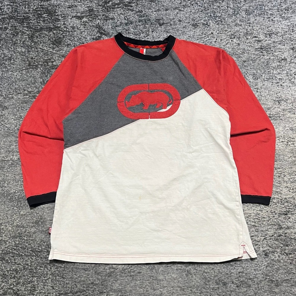 Vintage Y2K Marc Ecko Long Sleeve Shirt Mens Large Color Block Logo Skater UNLTD